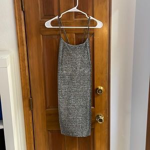 Silver sparkle dress MEDIUM bodycon